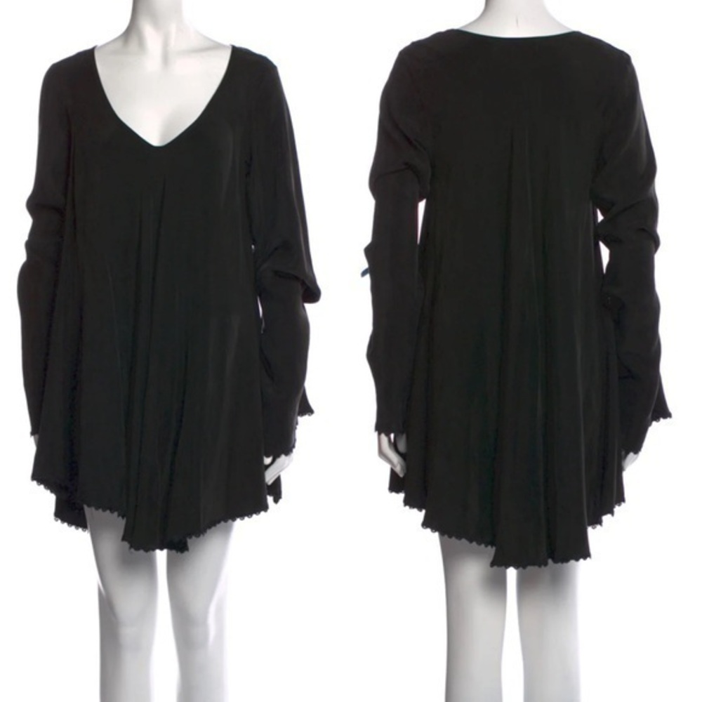 For love and lemons black longsleeves asymmetrical hem mini dress